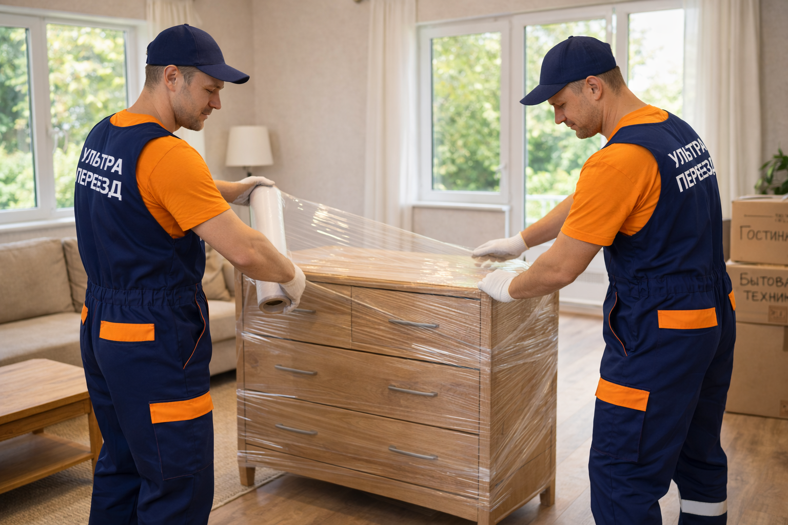 Упаковка мебели перед дачным переездом