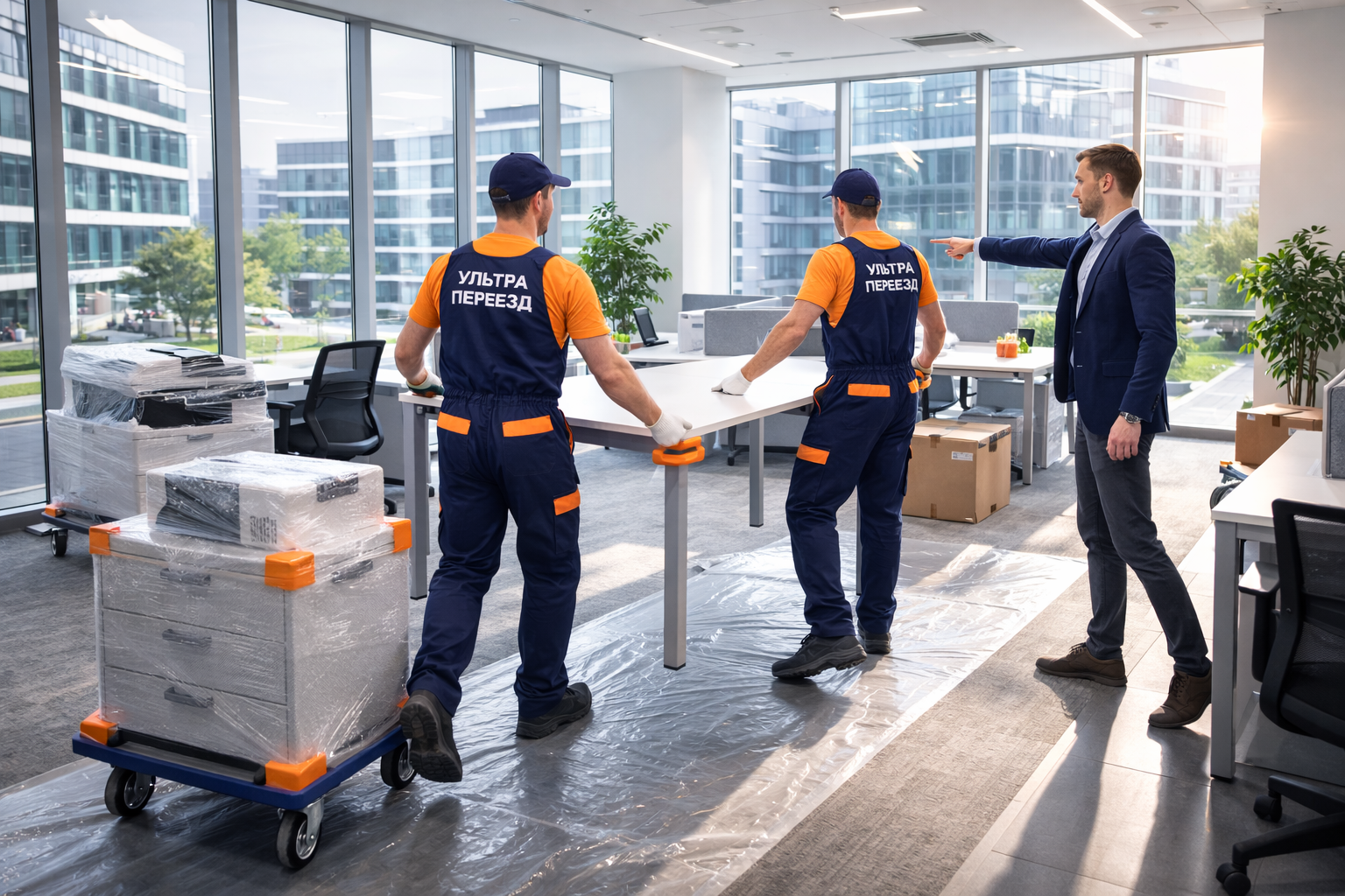 Занос и расстановка мебели в новом офисе