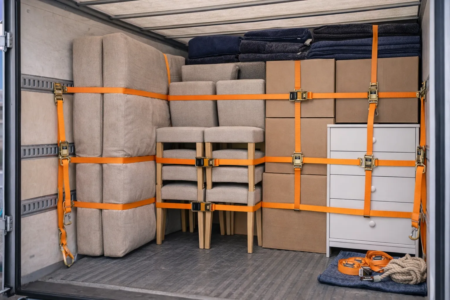 Кузов плотно загружен мебелью