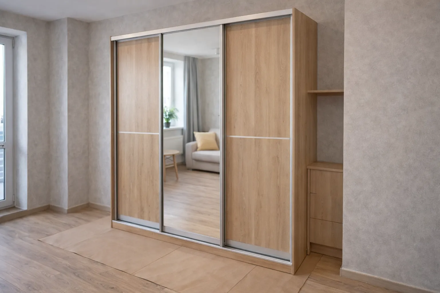 Собранный шкаф-купе на новом месте