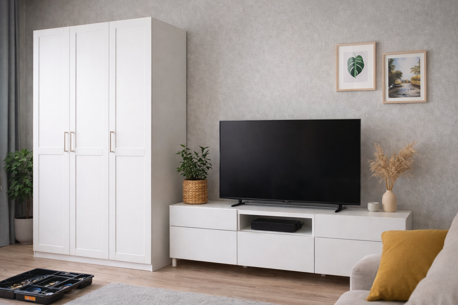 Собранный шкаф IKEA PAX в интерьере