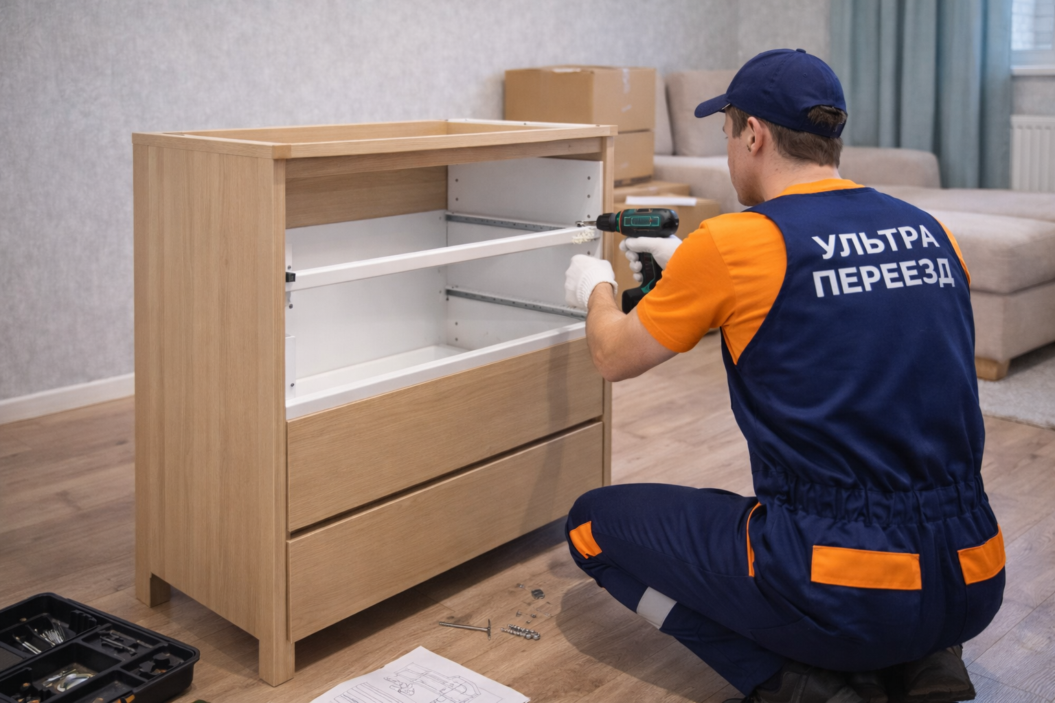 Сборка комода и письменного стола